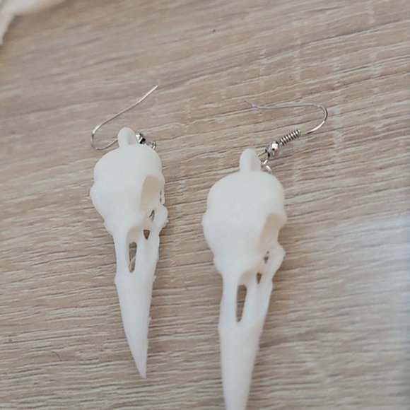3/$12 Raven Skull Earrings - Picture 2 of 2